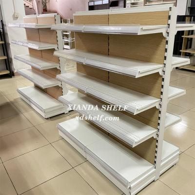 Heavy Rack Wood Grocery Shelves 900L *350d *1500h (mm) Supermarket Gondola Display Racks